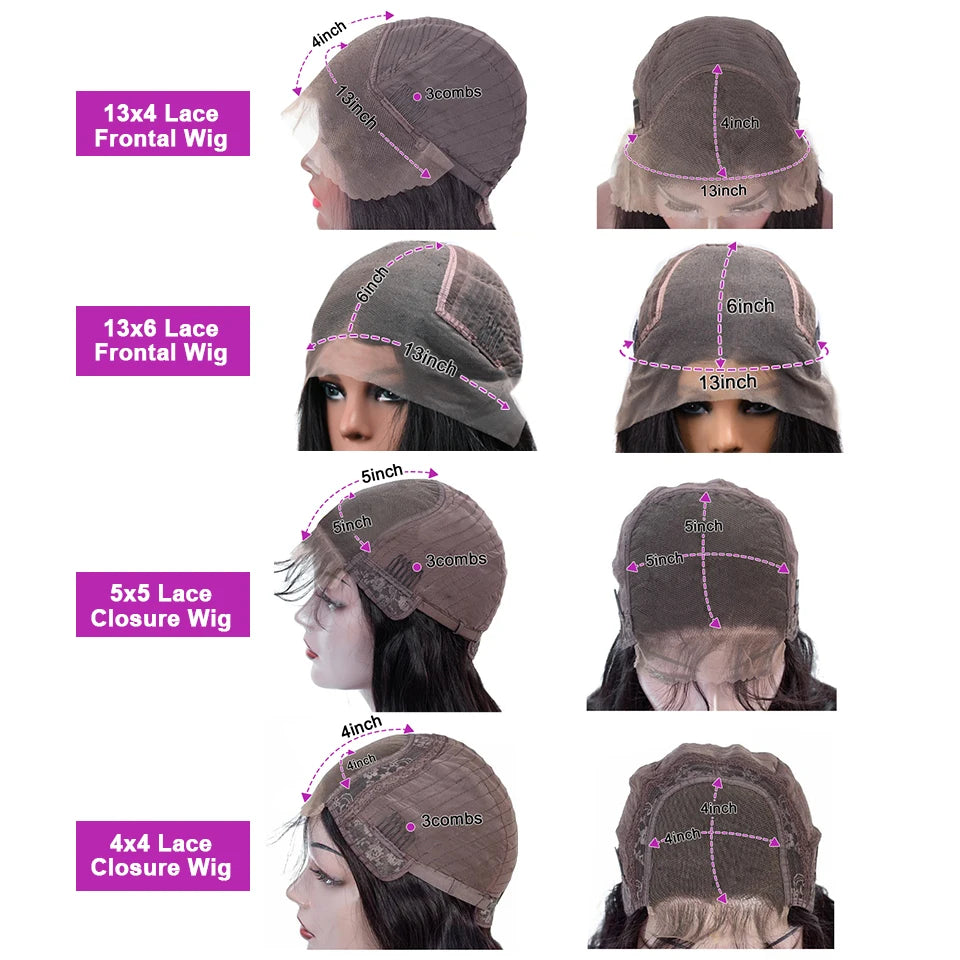 Transparent Kinky Straight Lace Front Wig Pre Plucked Yaki Brazilian 13x6 Lace Closure Human Hair Wig For Woman Natural Hairline