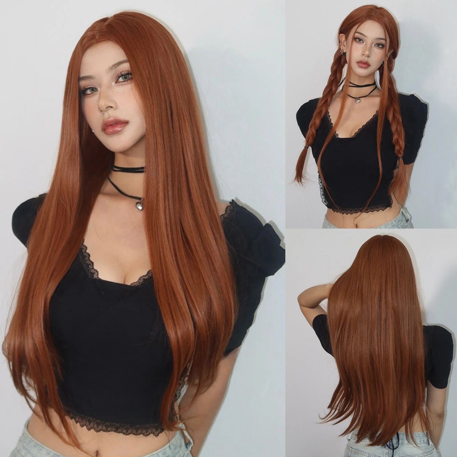 Light Blonde Golden Hair Long Silky Straight Synthetic Wig for Women Blonde Natural Hairs Wig Daily Lolita Heat Resistant Wigs