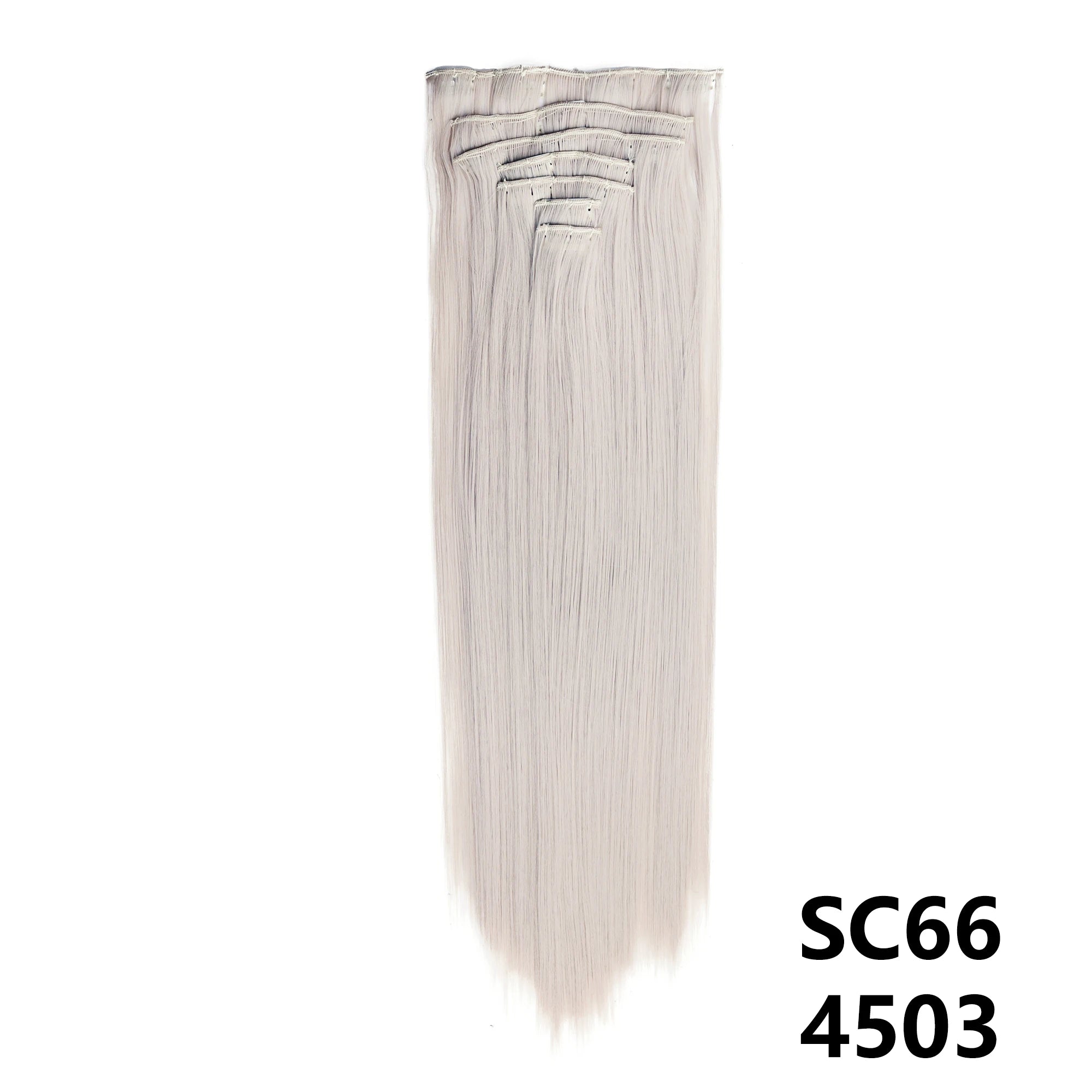 Long Straight Synthetic 16 Clips In Hair Extensions 7Pcs/Set High Temperature Fiber Black Brown Blonde Hairpiece For Women