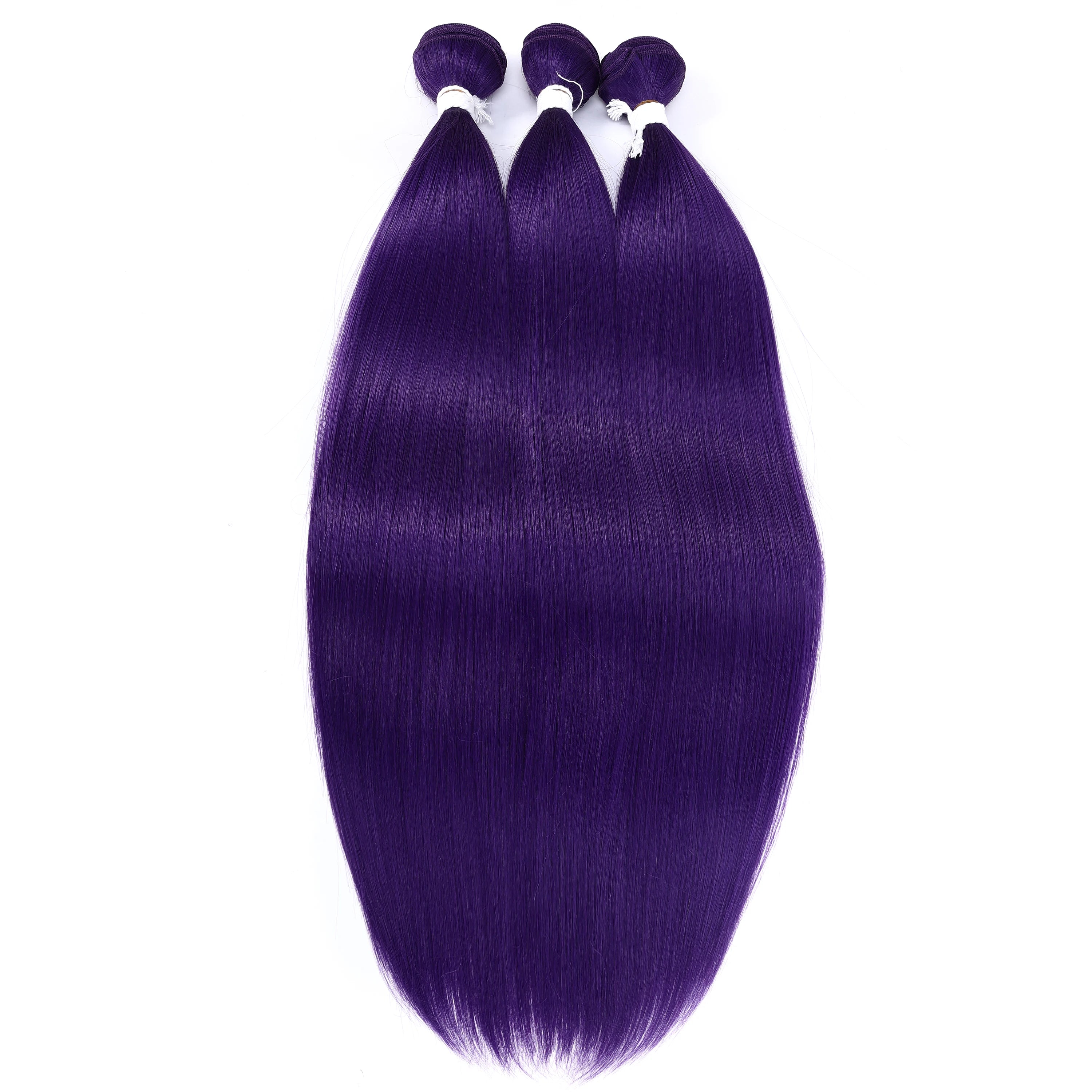 Straight Hair Bundle Super Long Synthetic Weave Hair Extension Fake Yaki Straight Hair Weaving Orange Color Full to End YunRong
