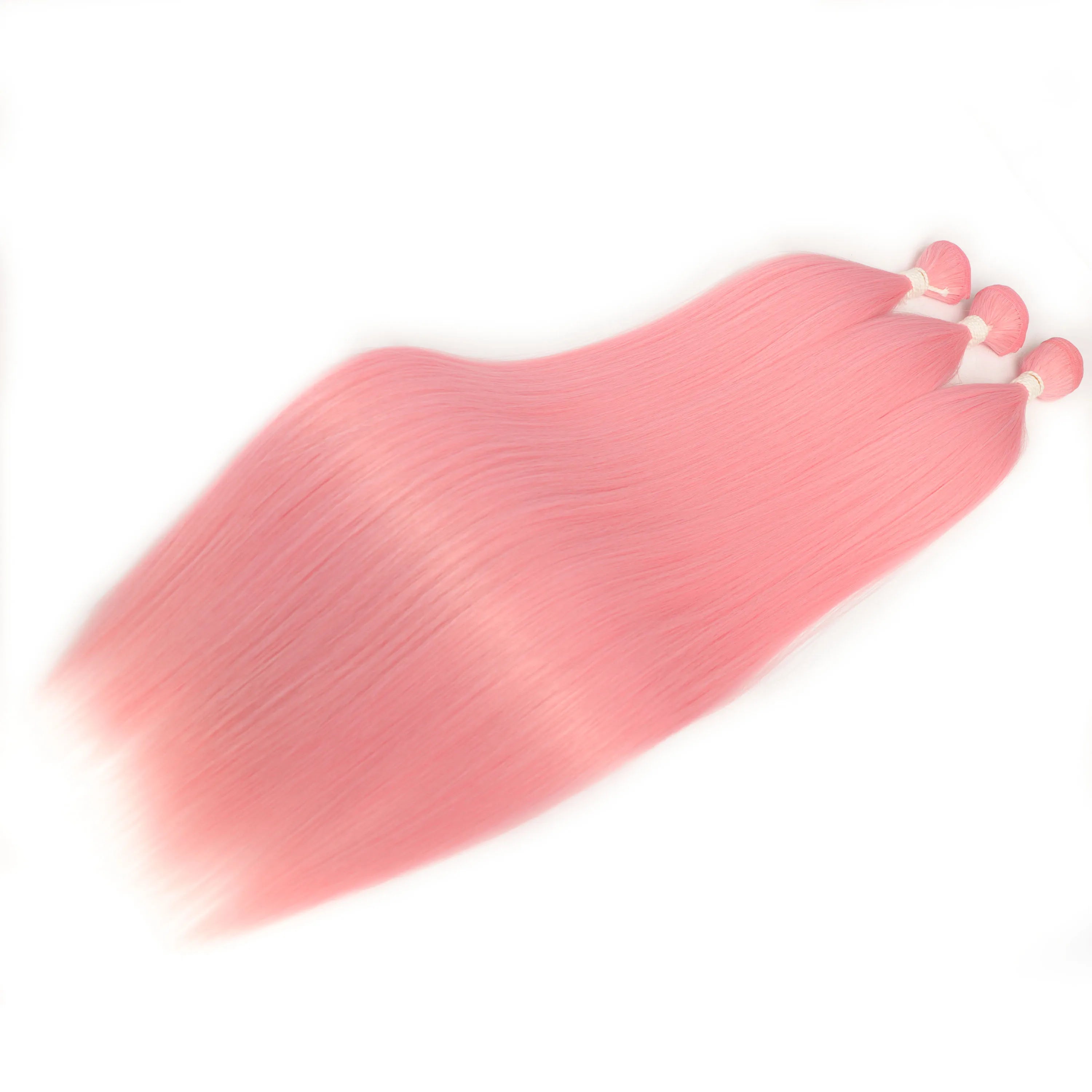 Straight Hair Bundle Super Long Synthetic Weave Hair Extension Fake Yaki Straight Hair Weaving Orange Color Full to End YunRong