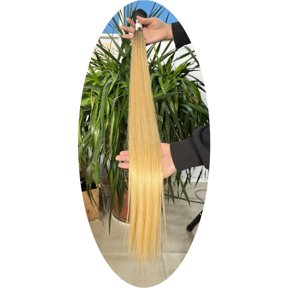 Straight Hair Bundle Super Long Synthetic Weave Hair Extension Fake Yaki Straight Hair Weaving Orange Color Full to End YunRong
